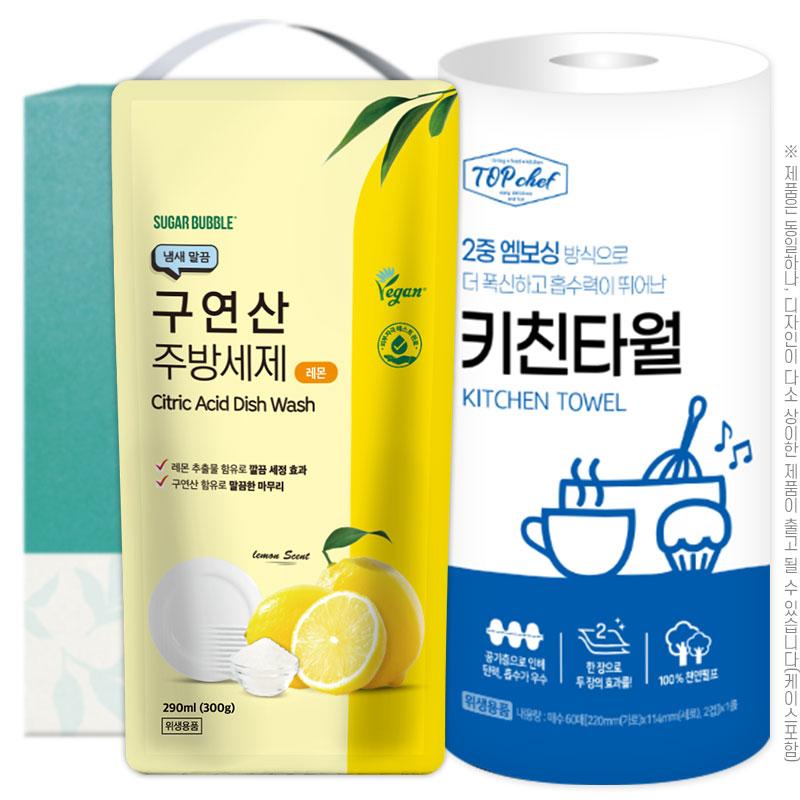 슈가버블 구연산주방세제300리필 롤타입키친타올(2종)