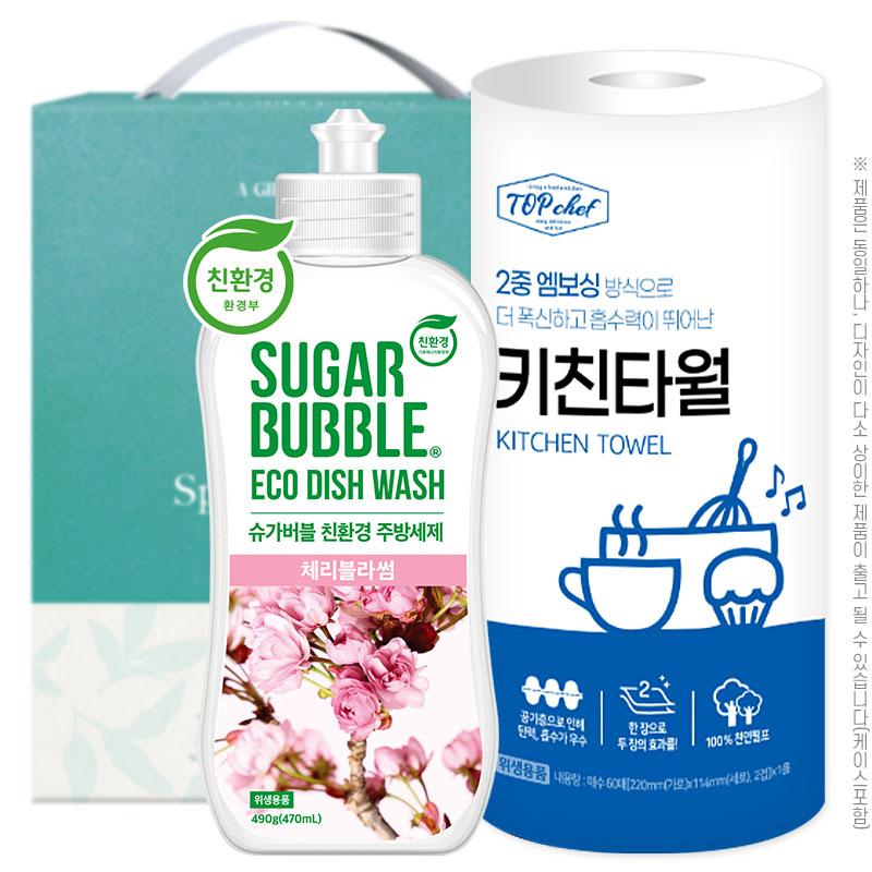 슈가버블 주방세제490용기 롤타입키친타올(2종)