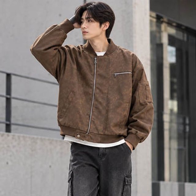 캐주얼 지퍼 아우터 빈티지 무드 항공 점퍼 데일리 재킷