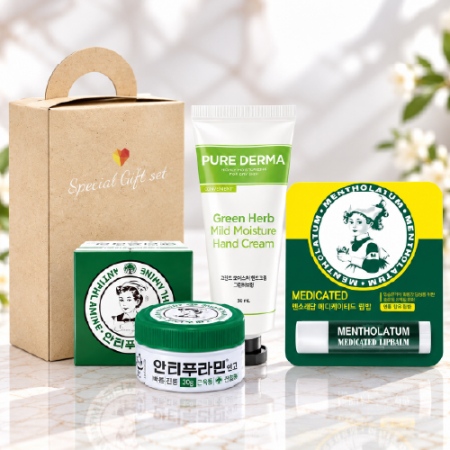 브생건 (안티푸라민연고+LG퓨어더마 핸드크림세트+멘소래담 메디케이티드 립밤)