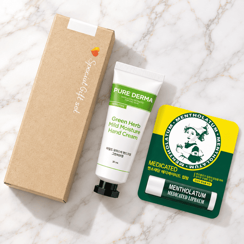 브생건 (멘소래담 메디케이티드 립밤+LG생활건강 퓨어더마 핸드크림세트) 33-1호