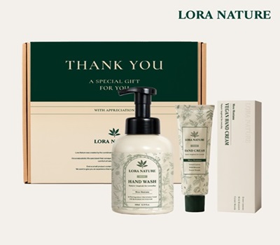 로라 비건 버블 핸드워시 500ml+핸드크림 30ml 선물세트 2P