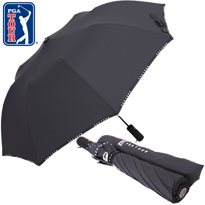 PGA 2단 자동 로고 바이어스 우산