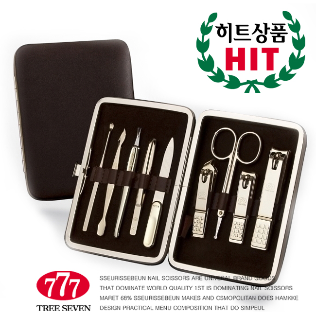 쓰리세븐 골드가죽케이스 손톱깎이세트