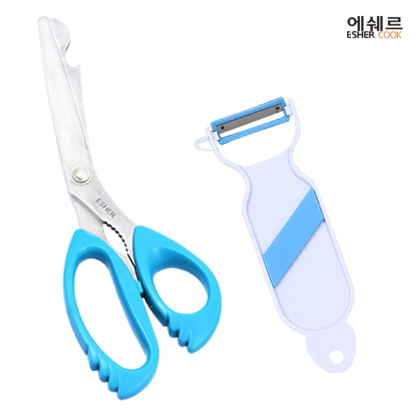 에쉐르 주방 안전가위+미용야채칼 2종세트