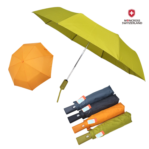 몽크로스 완전 자동 단색 솔리드 3단 우산