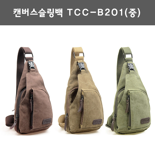 [크로스백] 캔버스슬링백 TCC-B201(중)/캔버스가방.힙색.보조가방