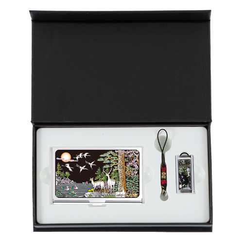 십장생 자개 명함케이스 USB 외국인선물