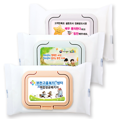 무광 화이트 클린 물티슈 칼라캡 20매
