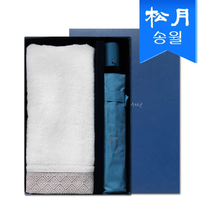 송월타올 우산 선물세트 (풍차1+CM 3단 폰지 1) +쇼핑백 s