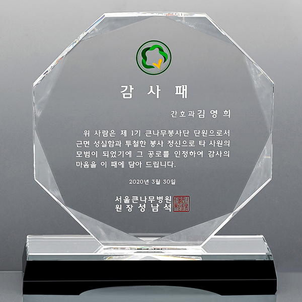 크리스탈 상패 감사패 공로패 기념패 SD12-006