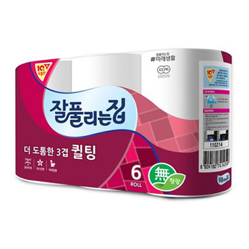 미래생활 잘풀리는집 더 도톰한 3겹 퀼팅 6롤