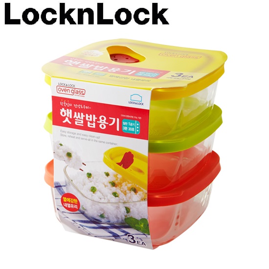 락앤락 501S3 오븐글라스 햇쌀밥 용기 320ml 3개세트