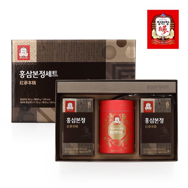 한국인삼공사 정관장 홍삼 본정세트 250g x 2병 +레네세 홍삼 캔디 수 120g +쇼핑백