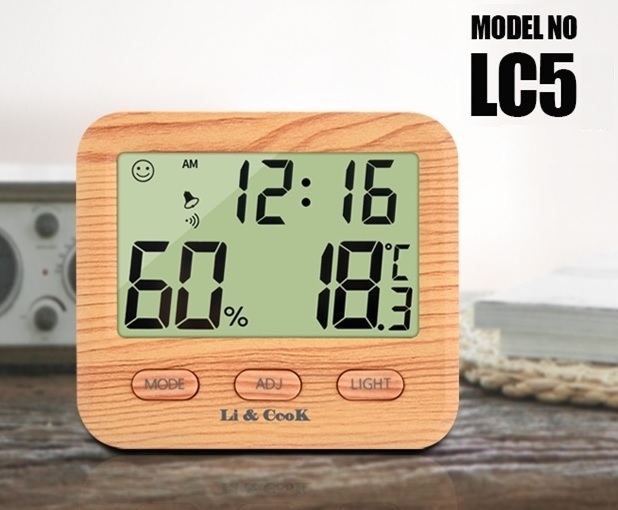 리앤쿡 디지털 멀티 온습도계 ( 시계, 날짜, 알람, 스누즈,라이트 )