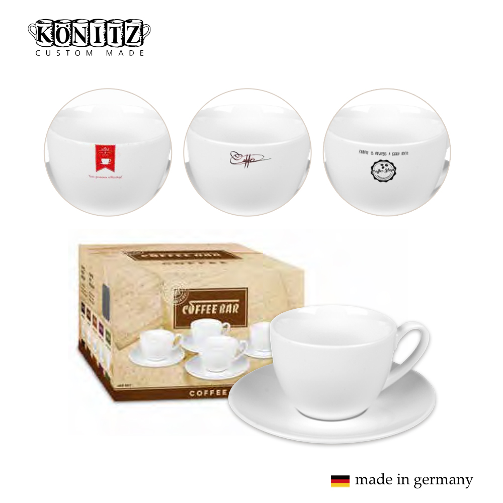 독일 코니츠 머그컵 커피잔 4pc세트 시그니쳐기법 로고 인쇄 M034