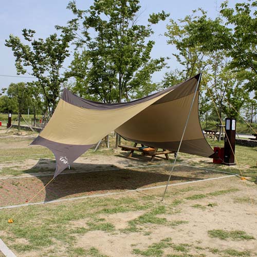 캠핑용 베이직 헥사 타프 5.6M 햇빛차단 방수 그늘막