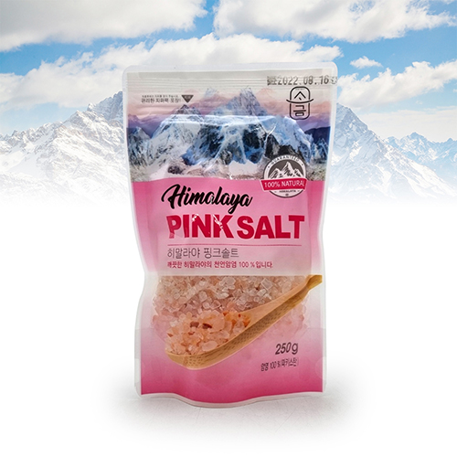 [소금명가] 파우치 핑크 굵은 소금 250g