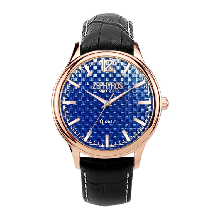 [제피로스] ZEP3540 손목시계 - 블루 (로즈골드)