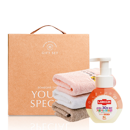 라라 낭만 호텔타올 + 애경 랩신 컬러 체인지 포밍 핸드워시 250ml 세트 수건 선물세트