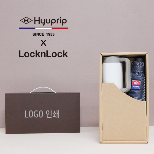 협립 3단 엠보 완전 자동 우산 + 락앤락 테이블머그 473ml 텀블러 세트