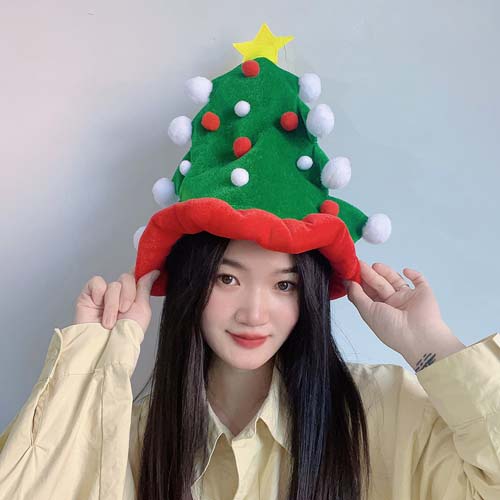 크리스마스 방울 트리모자 연말 홈파티 산타 꼬깔 모자