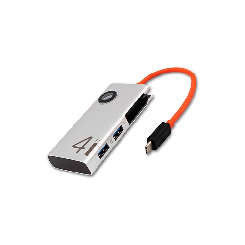 위즈플랫 4 IN 1 USB허브 알루미늄 일체형 USB-C WP400C