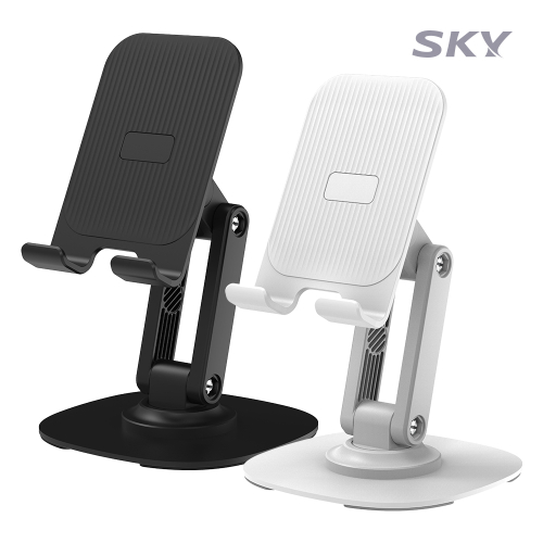 스카이 웰 솔리드 ES20MS 탁상용 하이브리드 접이식 각도 조절 360도 회전 스마트폰 거치대 SKY-ES20MSBK, SKY-ES20MSWH