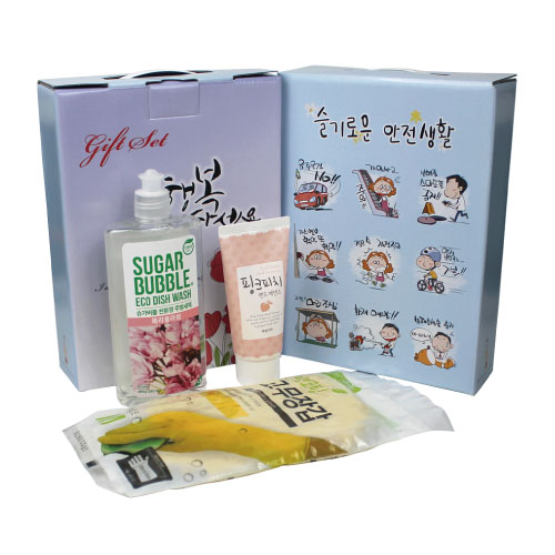 슈가버블 주방세제+면코팅 고무장갑+과일나라 핸드에센스 3종 세트