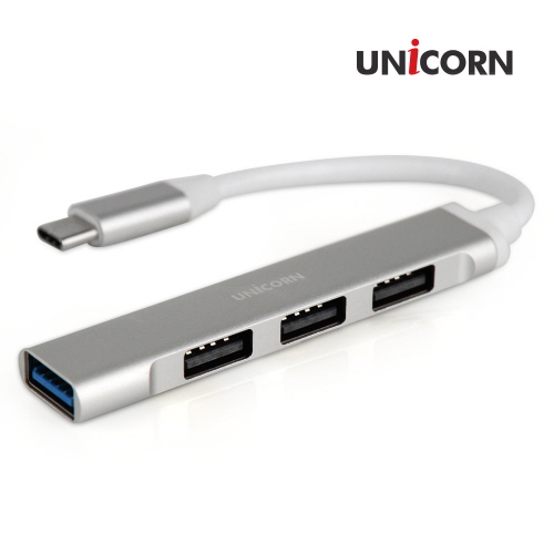 유니콘 USB3.1 C타입 4포트 USB허브 무전원 알루미늄 MH-400C