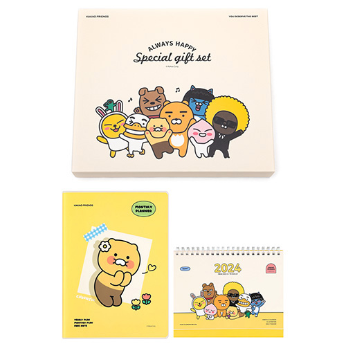 카카오프렌즈 새날 선물세트8, 만년형 플래너 + 탁상캘린더