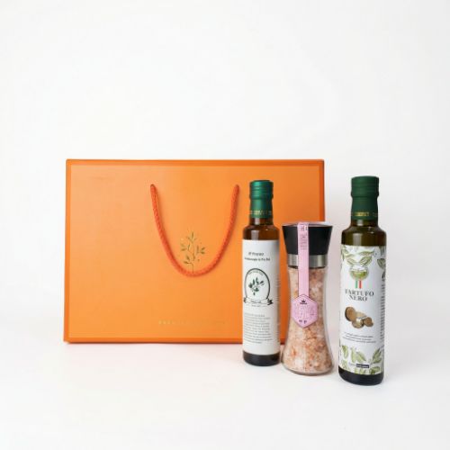 올리브오일 250ml + 트러플오일 250ml + 핑크솔트200g 글라인더포함 선물세트