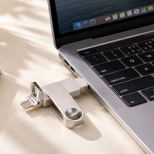 파인큐브 올인원 OTG 젠더 USB + 8핀 + C타입 외장메모리