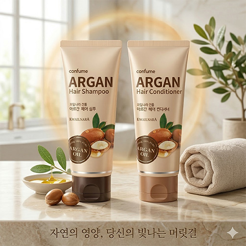 과일나라 컨퓸 아르간 샴푸 + 컨디셔너 + 지퍼백 + 종이케이스