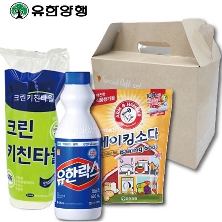유한양행 유한락스+키친타올+암앤해머베이킹소다 주방용품3종세트