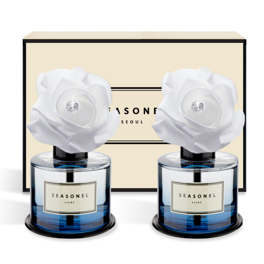 시즈넬 차량용 디퓨저 120ml*2개입 화이트로즈 블루