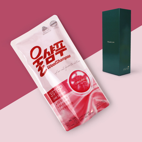 민감한 옷 세탁세제  애경 울샴푸 리필 300g + 개별케이스