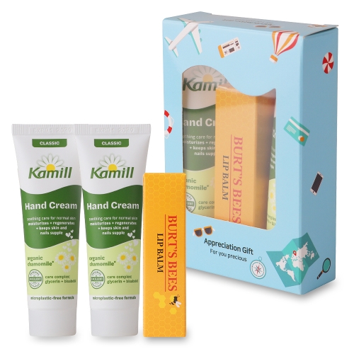 카밀 핸드크림 30ml 버츠비 립밤 3p 세트 (케이스 포함)