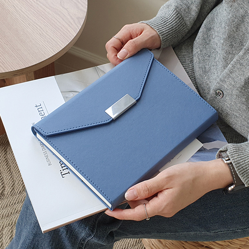 뉴프로 양장 붙임식 다이어리 3단 25절/블루