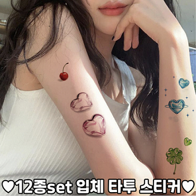 12종 입체 3D 타투 스티커