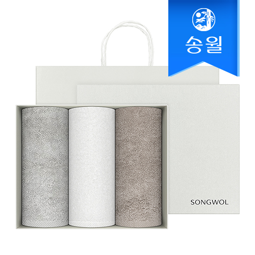 송월타월 뉴컬러무지 3매 선물세트+쇼핑백 답례품