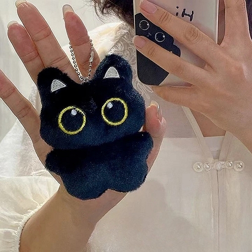 검은 고양이 인형 키링 검정 깜냥이 동물 인형 백참 열쇠고리 가방꾸미기 백꾸