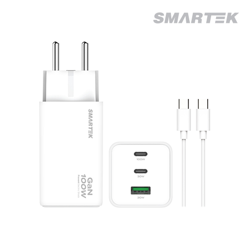 스마텍 STQC-Anti100W100W 3포트 초고속  GaN 접지 충전기