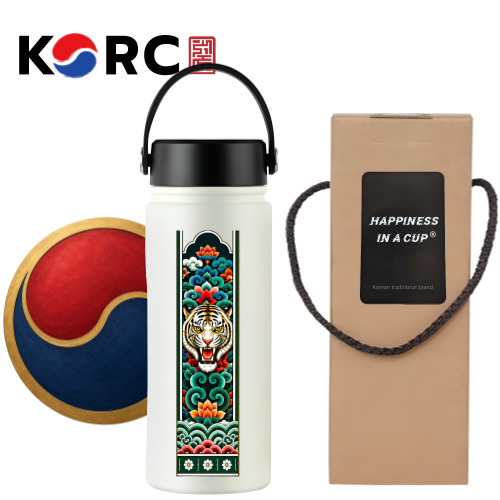한국문양 단청 에디션 호랑이 스윙 핸들 진공 텀블러 550ml