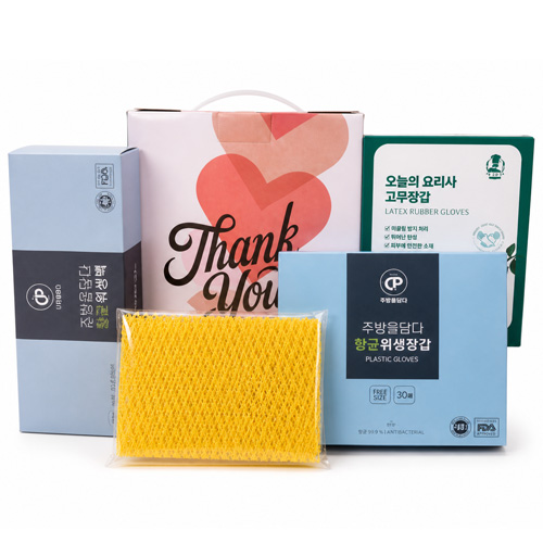 주방을담다 주방용품 선물세트 (고무장갑.위생백.위생장갑.수세미1P) 판촉.홍보용