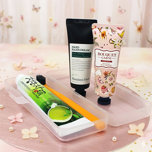 청은차치약120g+AR초극세모칫솔+나드 핸드크림+부케가르니 핸드 크림+휴대용 양치케이스