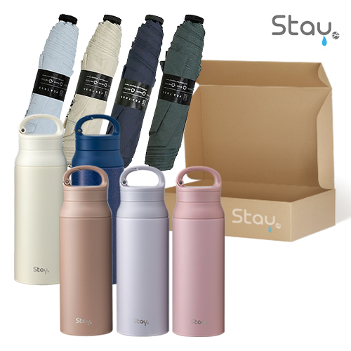 스테이24 앤드링텀블러600ml+PGA 친환경그린 3단수동 경량스키니