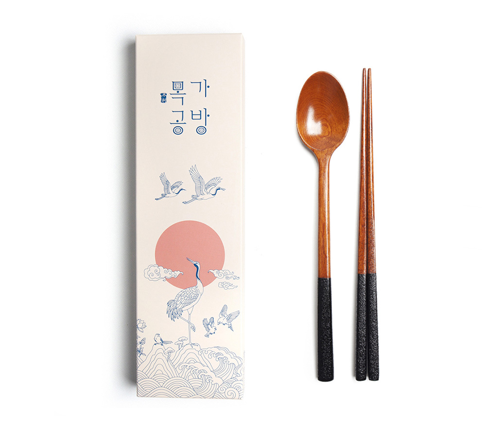 목가공방 국내 옻칠 참숯 소담 수저 1인 선물세트