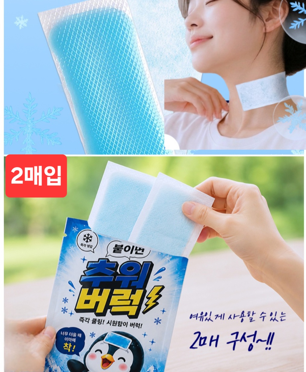 2매입 아이스 쿨패치 쿨링패치 쿨팩