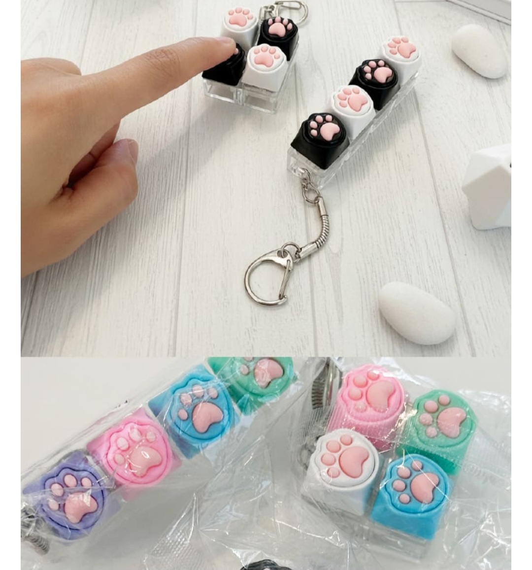 키캡 키링 키보드 고양이 발바닥